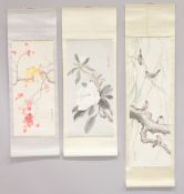 THREE CHINESE HANGING SCROLL PICTURES, (3).