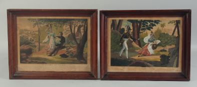 A GOOD PAIR OF ALPINE SCENES ENGRAVINGS, framed and glazed. 10ins x 12ins.