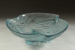 A GOOD LALIQUE DAYDREAM BLUE BOWL, circa 2008. Bears label, Lalique, Paris. 9.75ins diameter, 3ins