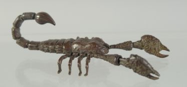 A JAPANESE BRONZE ARTICULATED SCORPION. 8cm long.