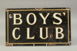 A BOYS CLUB ENAMEL SIGN. 8.25ins x 14ins.