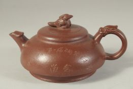 A CHINESE YIXING TEA POT. 17.5 cm (spout to handle).