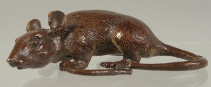 A JAPANESE BRONZE RAT. 3ins long.