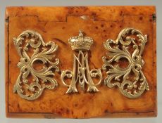 A GOOD RUSSIAN SILVER MOUNTED BIRCH WOOD SNUFF NOX. 3ins.