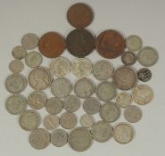 A BAG OF OLD COINS.