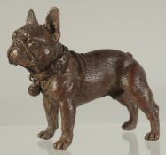 A JAPANESE BRONZE FIGURE OF A DOG. 7cm long.