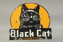 A BLACK CATS CIGARETTE ENAMEL SIGN. 11ins x 12ins.