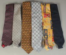 SIX VARIOUS TIES: ERMENGILDO ZEGANA, FRANCO ROSSO, CHRISTIAN DIOR, PIERRE CARDIN, (2) & GUCCI.