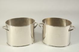 A PAIR OF ALFRED GRATIER OVAL WINE COOLERS 8.25ins wide.