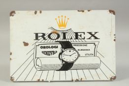 A ROLEX ENAMEL SIGN. 7.5ins x 12ins.