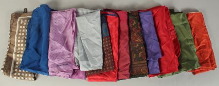 FOURTEEN VARIOUS SILK HANDKERCHIEFS.