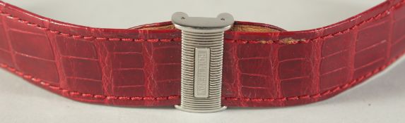 A BOUCHERON BROWN LEATHER WATCH STRAP