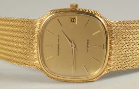 A VERY GOOD GENTLEMAN'S AUDEMARS PIQUET .750 GOLD WRISTWATCH No. 870837 in its original suede case