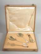 A FOUR PIECE SILVER ENTREMETS SET. ROUEN.