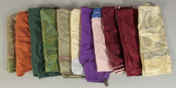 ELEVEN VARIOUS SILK HANDKERCHIEFS.