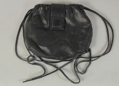 A LOEWE OF MADRID 1946 SOFT LEATHER BLACK BAG, 9.5ins long.