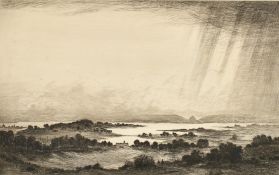 F.R. King, 'The Cobbler Loch Long' and 'The Purbeck Hills', drypoint etchings, both signed and