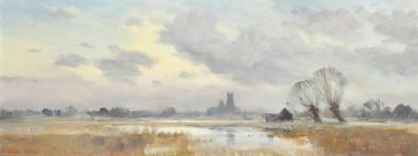 Marcus Ford (1914-1989) British, a view towards Ely cathedral, oil on canvas, signed, 12