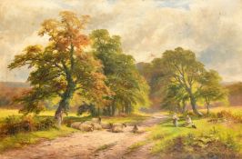 George Turner (1843-1910) British, 'A Lane Near Weston on Trent, Derbyshire', oil on canvas, signed,