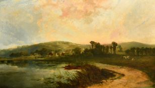 Edmund John Niemann (1813-1876) British, a scene on the Thames at Streatley, oil on canvas, signed