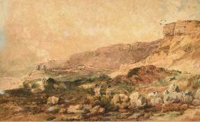 P.de Wint (1784-1849) British, 'Undercliff, Isle of Wight', watercolour, along with related letters,