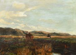 W. T. Winter..., circa 1880/1890, A man with a horse and cart in an open landscape collecting