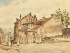 20th Century, 'Rue du Mont-Cenis', watercolour, inscribed, indistinctly signed and dated April 1921,