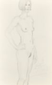 Kanwaldeep Singh Kang, signed Nicks (1964-2007) British, A full length female nude standing with her