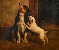Late 19th Century, 'Besties', oil on canvas, monogrammed, 13.75