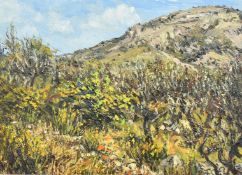 Josine Vignon (1922-2022), 'Montagne de Provence', oil on canvas, signed, inscription verso and