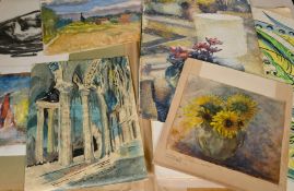 20th Century, a folio of watercolours and drawings, (q).