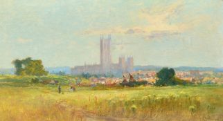Vincent Philip Yglesias (1845-1911) 20th Century, Canterbury Cathedral and the surrounding town