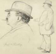20th Century School, a pencil sketch of a gentleman in two positions, inscribed 'Prof. Dr