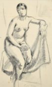 Charles Picart Le Doux (1881-1959) French, a study of a seated female nude, charcoal, signed, 15