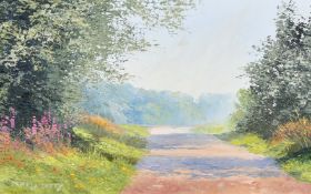 Pamela Derry (1932-2002) British, a pair of oil on panel landscapes of Southern England, both