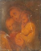 Probably 18th Century, A scene of the Holy family, oil on oak panel with remnants of a wax seal