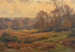 English School, (Late 19th Century), An Autumn landscape, possibly in the New Forest, oil on canvas,