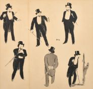 SEM, Georges Goursat (1863-1934) French, a group of four framed caricature lithographs, the