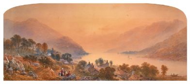 Arron Penley 1906-1870) British, A village on the edge of Loch Long, watercolour, signed and dated