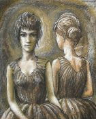 Michael Harvey (20th Century), studies of female figures, crayon, the larger signed and dated