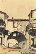 Cecil Rochfort Doyly John (1906-1993), Mediterranean dwellings with a path through an archway,