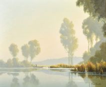 Roger Desoutter (b. 1923), 'Summer Reflections', oil on canvas, signed, 20