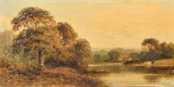 T. Spinks, A pair of rural landscapes with houses, a river scene with cattle and a house with a