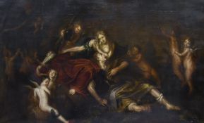 17th Century Italian School, Venus and Mars surrounded by a host of cherubs, oil on canvas, 49