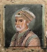 A pair of 19th Century portrait miniatures, circa 1850 Indian School, both painted on a piece of