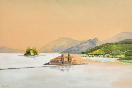 Greek School (19/20th Century), Islands at Corfu, watercolour, singed and with blind stamp, 12