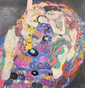 After Gustav Klimt, 'The Maiden', oil on canvas, Galerie Troubetzkoy stamp verso, 35.5
