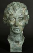 Francis William Doyle Jones (1873-1938) 'Cara Viro Magis', head study of a woman, bronze with