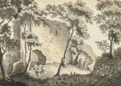 Continental School, circa 1802, 'Ruinen von Geslers Schloss bey K ssnacht, im Canton Schweiz', ink