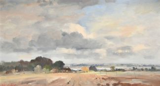 Marcus Ford (1914-1989) British, breaking clouds over an open landscape, oil on canvas, signed,